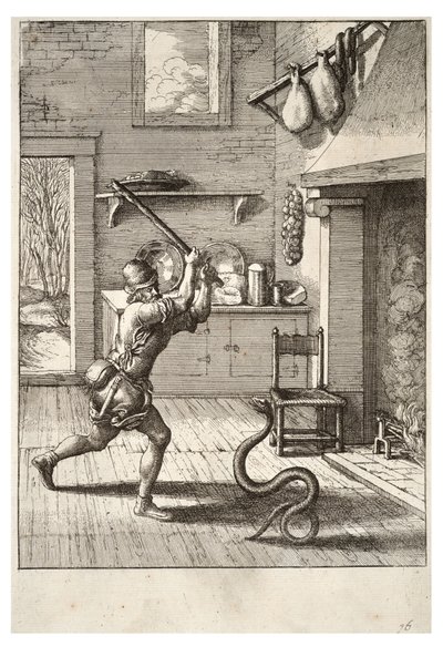 Der Mann und die Schlange von Wenceslaus Hollar